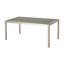 Table de salle à manger de patio avec plateau en faux bois, structure en aluminium