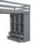 Lit mezzanine de taille grise avec beaucoup de DEL et de tablettes, bureau d'écriture - et polyvalent avec bureau fonctionnel spacieux et sécuritaire-1206147221-1206147227