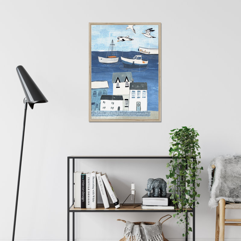 Sailors Rest I by Melissa Wang - Painting, 50cm H x 34cm W, Natural Wood Framed Paper Print