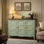 Fienley 40''Wide 3-Door Sage Green Sideboard Cabinet With Artistic Resin Doors And Adjustable Shelf