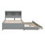 Lits modernes en bois gris avec rangement et USB, peu encombrant