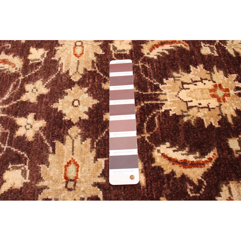 Tapis de couloir unique en laine noué à la main de style nouvel âge 2 pi 7 po x 10 pi 1 po brun foncé / brun clair / crème Longville
