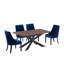 Rizzuto 4 Person Dining set - a Rectangular Wooden Dining Table with Metal Legs and a Set of 4 Quilted Ring Knocker Velvet Dining Chairs for Dining Room - Modern Dining Table Set-67170914