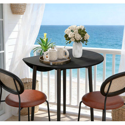 Round Drop Leaf Folding Dining Table, Space Saving Table For Small Spaces