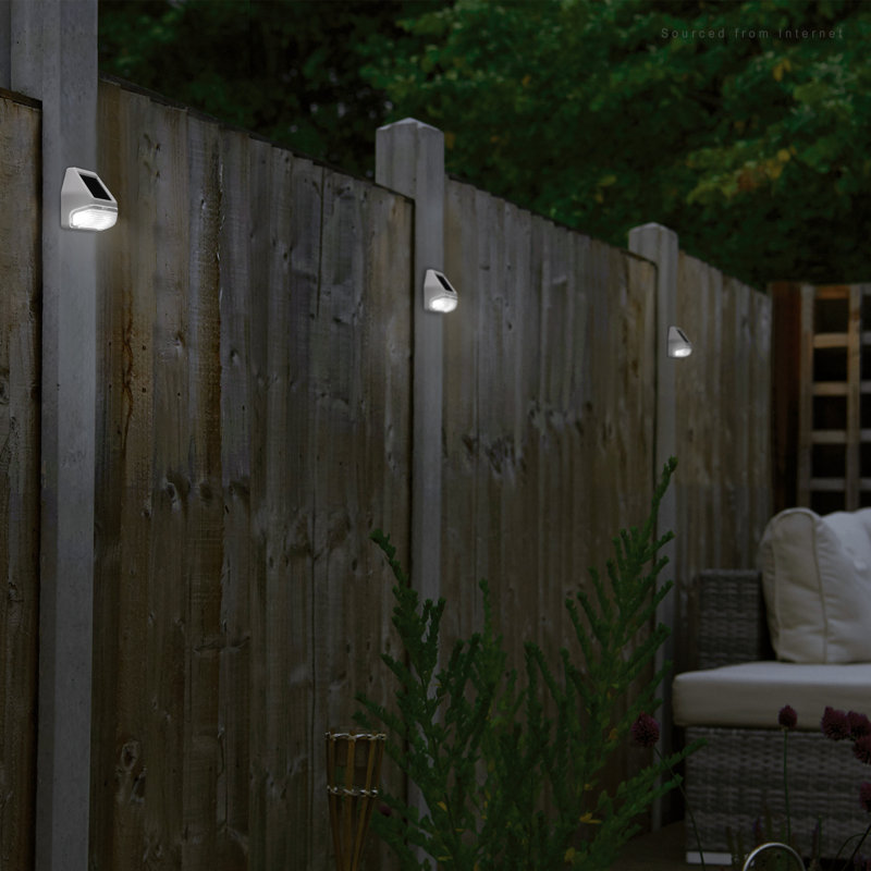 Hohtaa Integrated LED Solar Deck Lights Low Voltage Waterproof for Fence Step Yard Pathway, White