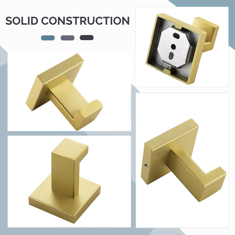 Wall Mount Towel Hook (1 Piece), Gold