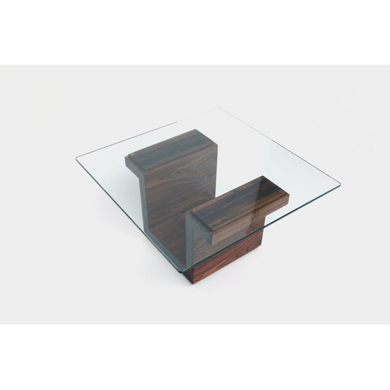 SQG Coffee Table, 14.5" H x 28" L x 28" W, Walnut