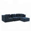 Canapé modulaire moderne avec tissu velours côtelé, assise profonde, repose-pieds mobile, passepoil perlé et conception capitonnée, aucun assemblage requis-444289956-444289976