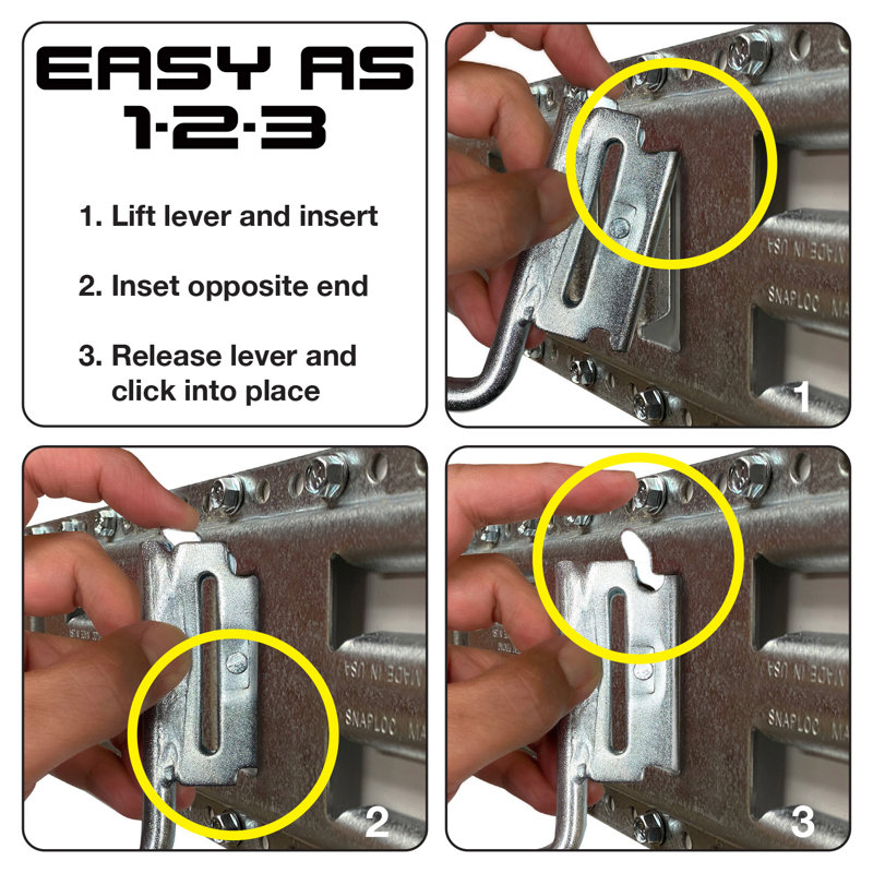 SNAP-LOC E-Track Multi-Purpose J-Hook 2 Inch Hanger 2-Pack