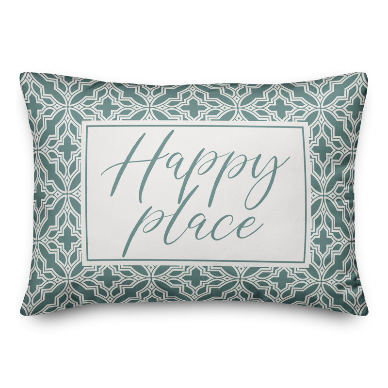  Housse de coussin rectangulaire et insert Happy Place Quatrefoils, Bleu sarcelle