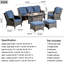 Ensemble de patio complet 6 pièces avec coussins NTC-86180015
