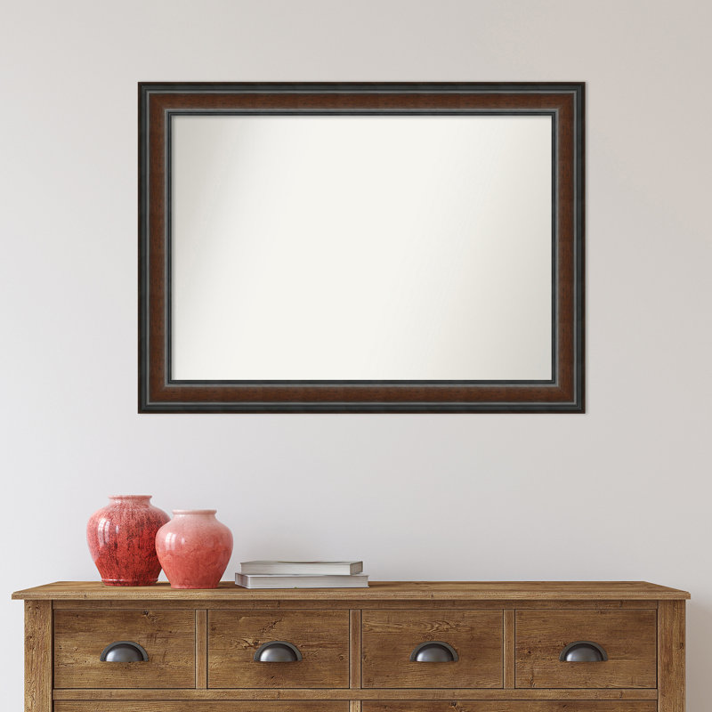 Halcott Solid Wood Rectangle Wall Mirror, 35" H x 26" W