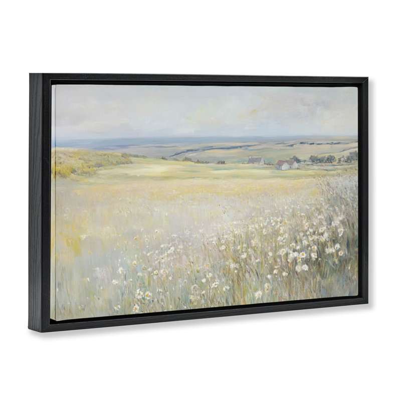 Cadre flottant à champ ouvert Country Homes, par Petal Prints Design, Cadre flottant noir de jais, H 17 po x l 25 po