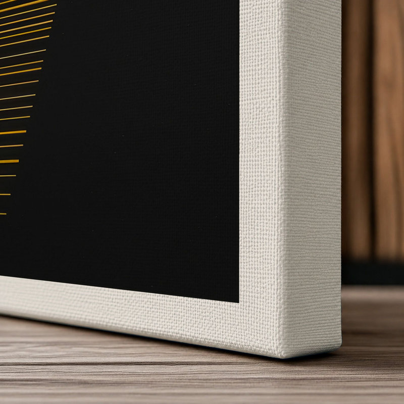 Striped Geometry Geometric - Wrapped Canvas, Cream Border, 24x16 - 61.0 x 40.6 cm