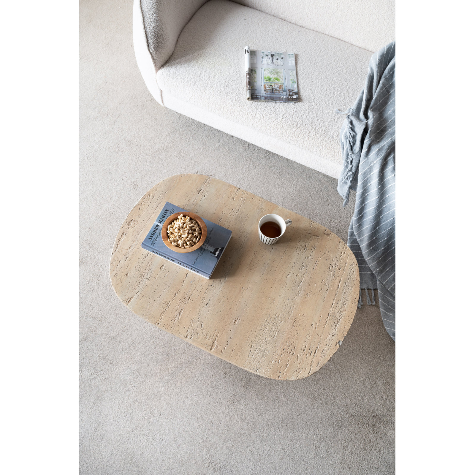 Berlare Single Coffee Table, Cream