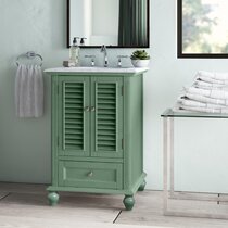 42 inch Bathroom Vanity Coastal Cottage Beach Style Distressed Teal Blue  Color (42Wx21.5Dx32