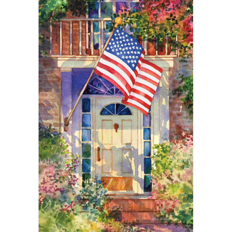 «Patriotic Home» par Kathleen Parr McKenna - reproduction d'art sur toile tendue, H 30 po x l 20 po
