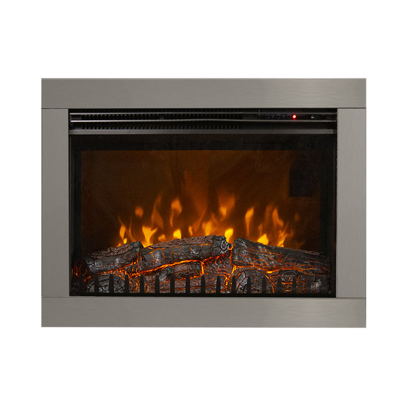 Adali Wall Inset Electric Fire, Chrome