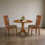Ensemble de table et de salle à manger ronde en bois brun selle de style asiatique avec abattant, 3 pièces