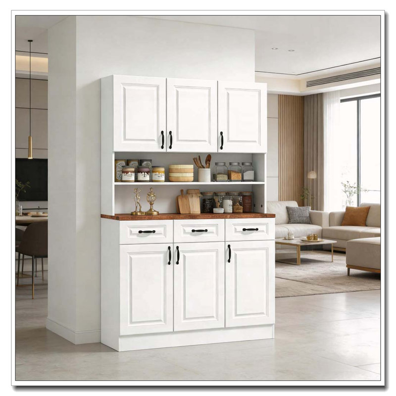 Freestanding Pantry Cabinet with Soft-Close Doors