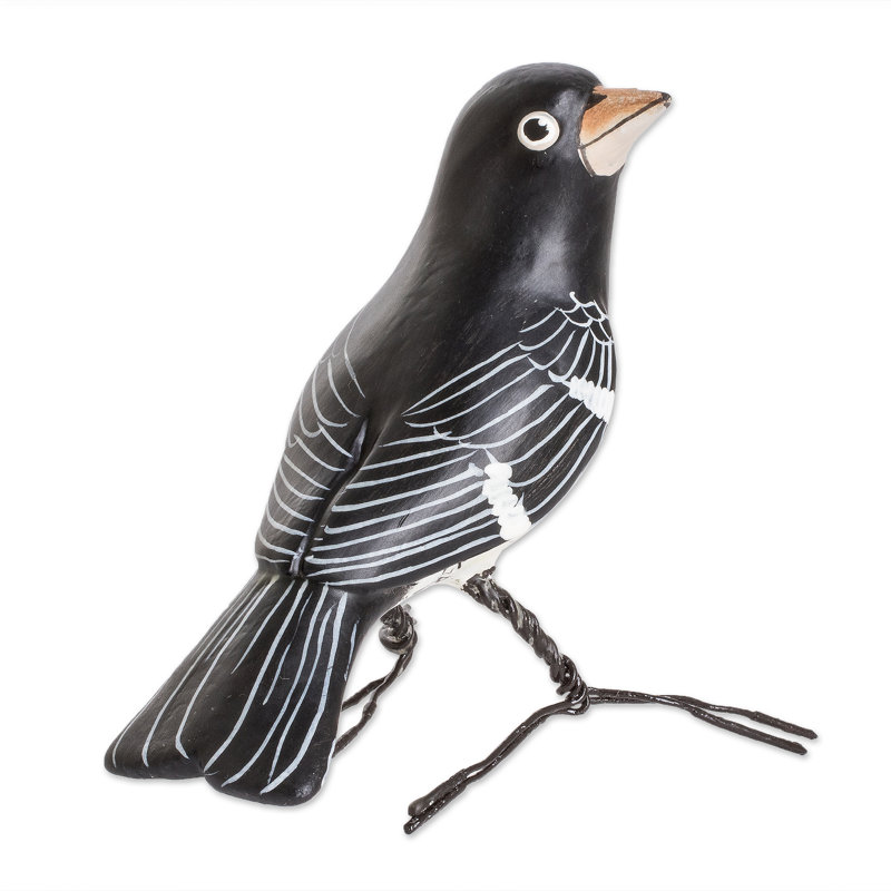  Handmade Rose-Breasted Grosbeak Ceramic Figurine