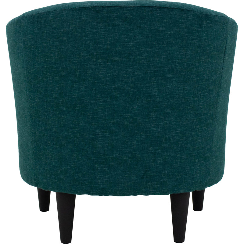 Fauteuil demi-tonneau de 29,50 po de largeur, Velours bleu sarcelle Aston
