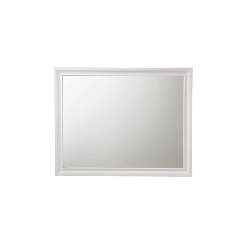 Miroir à finition blanche pour la maison, Blanc, Rectangulaire, 36 po x 47 po