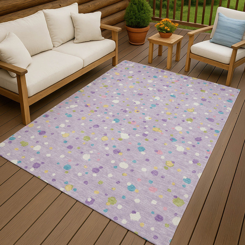 Machine Washable Indoor/Outdoor Chantille ACN2518 Geometric Rug, Rectangle 9' x 12', Lavender