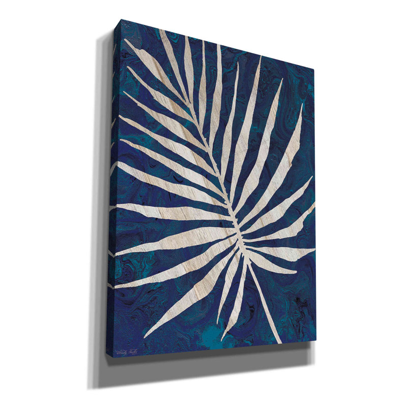 Feuille de palmier bleu marine Dukinfield par Cindy Jacobs, H 16 po x l 12 po x P 0,75 po