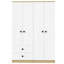 Garde-robe 4 portes avec tiroirs, tablette et tringle, blanc