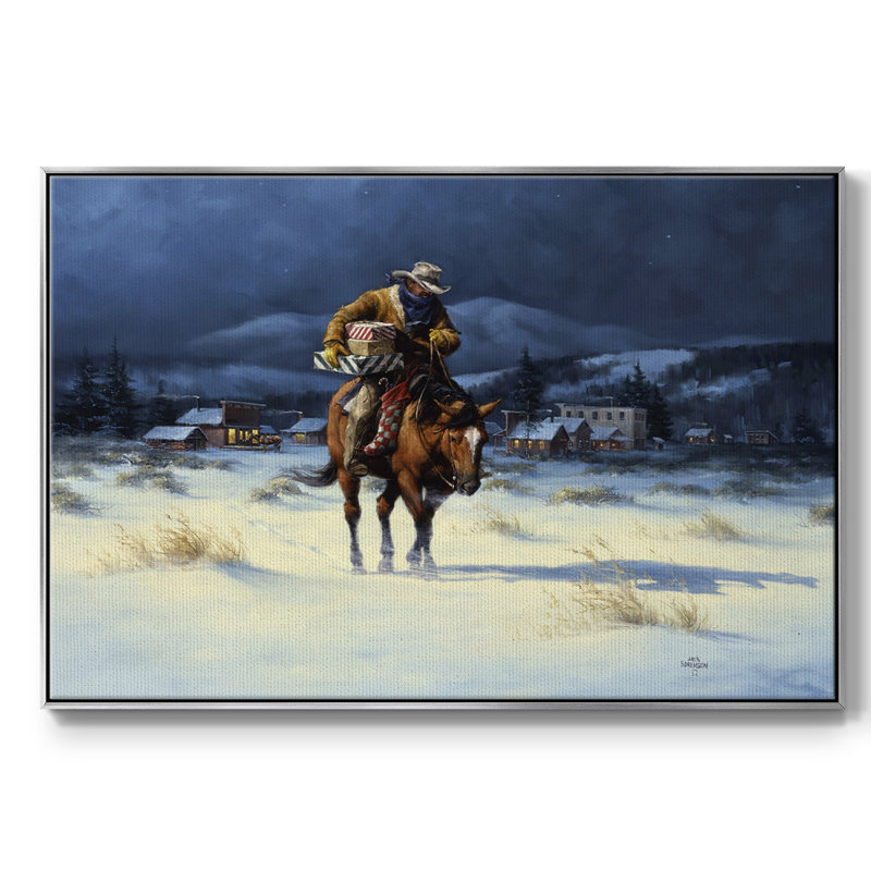 Ramener Noël à la maison, Toile avec cadre argenté, H 17 po x l 25 po x P 2 po