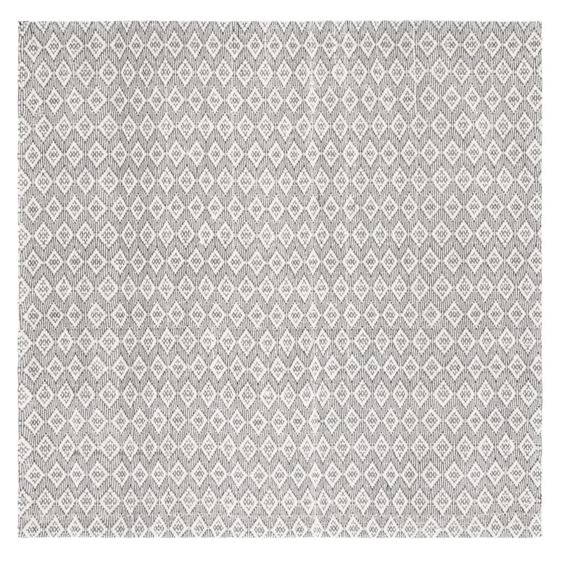 Karaline Hand Woven Wool And Cotton With Latex Geometric Rug, Square 6'