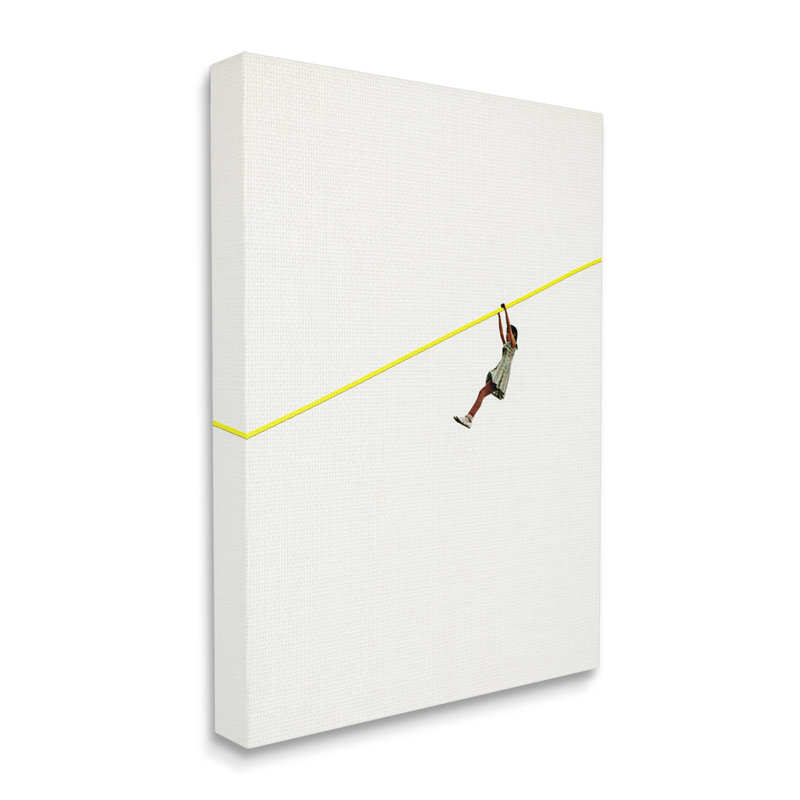 Conception moderne de lignes jaunes minimalistes par Cassia Beck, L 16 po x H 20 po, Toile tendue