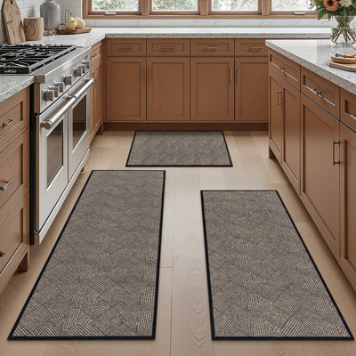 Tapis de cuisine antidérapant à motif croisé (ensemble de 3)
