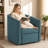 Ergonomic Lift Recliner Chair With Chenille Upholstery & Footrest - Cozy Barrel Design With Side Storage Pocket-8803209