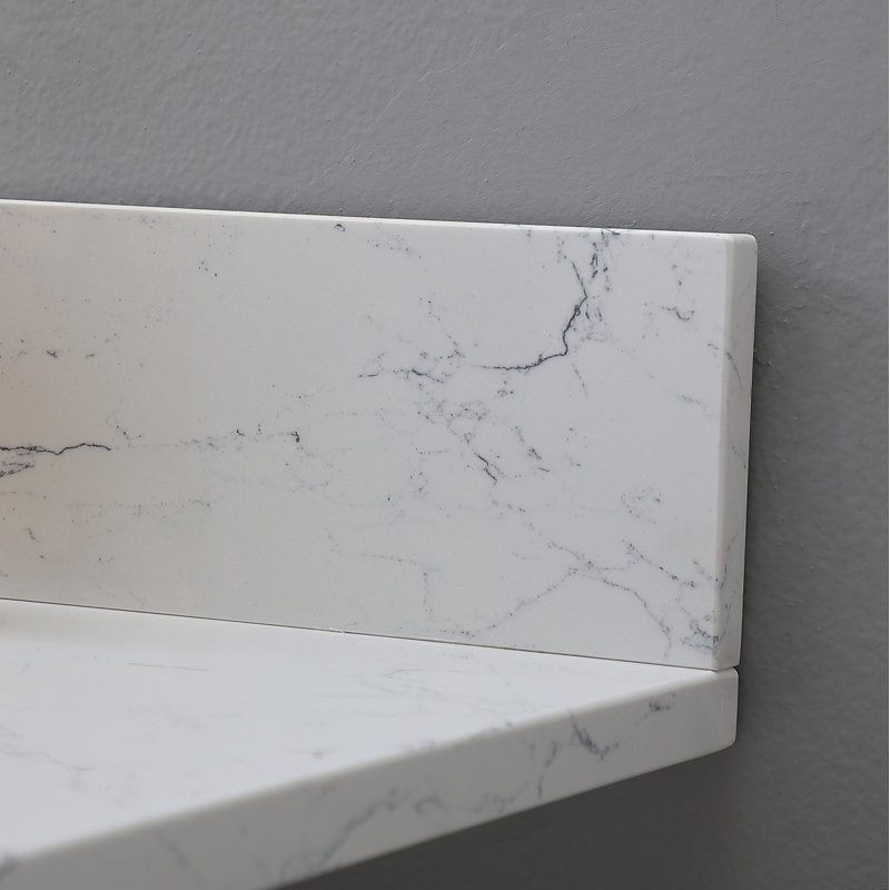 Plateau de meuble-lavabo simple 43 po avec lavabo, Blanc