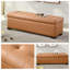  Banc de rangement rembourré brun en polyester avec banc d'entrée-2007273906-1992435335