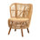 Chaise d'appoint moderne bohème avec rotin naturel et bois de teck