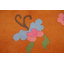 Tapis orange en laine et soie Art Déco 8 x 10