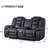 77.1" Modern Faux Leather Manual Reclining Loveseat Sofa, 2 Seater Recliner Couch With Storage & Cup Holder