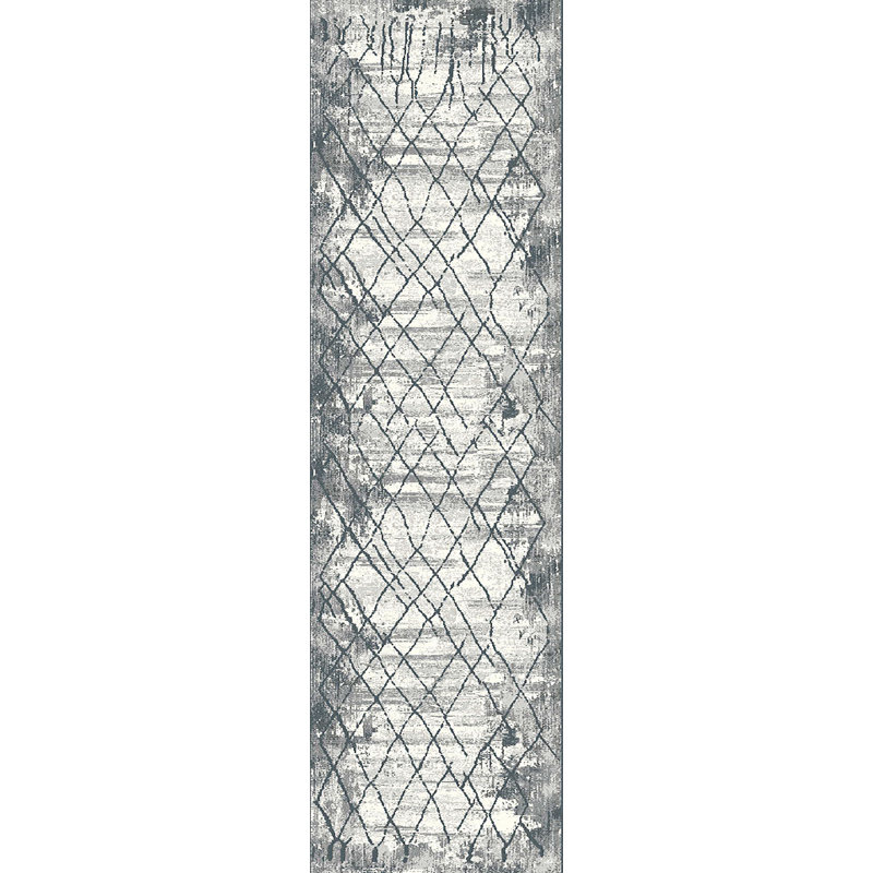 Tapis ivoire / gris Marcia, Tapis de couloir : 2 pi 2 po x 7 pi 7 po