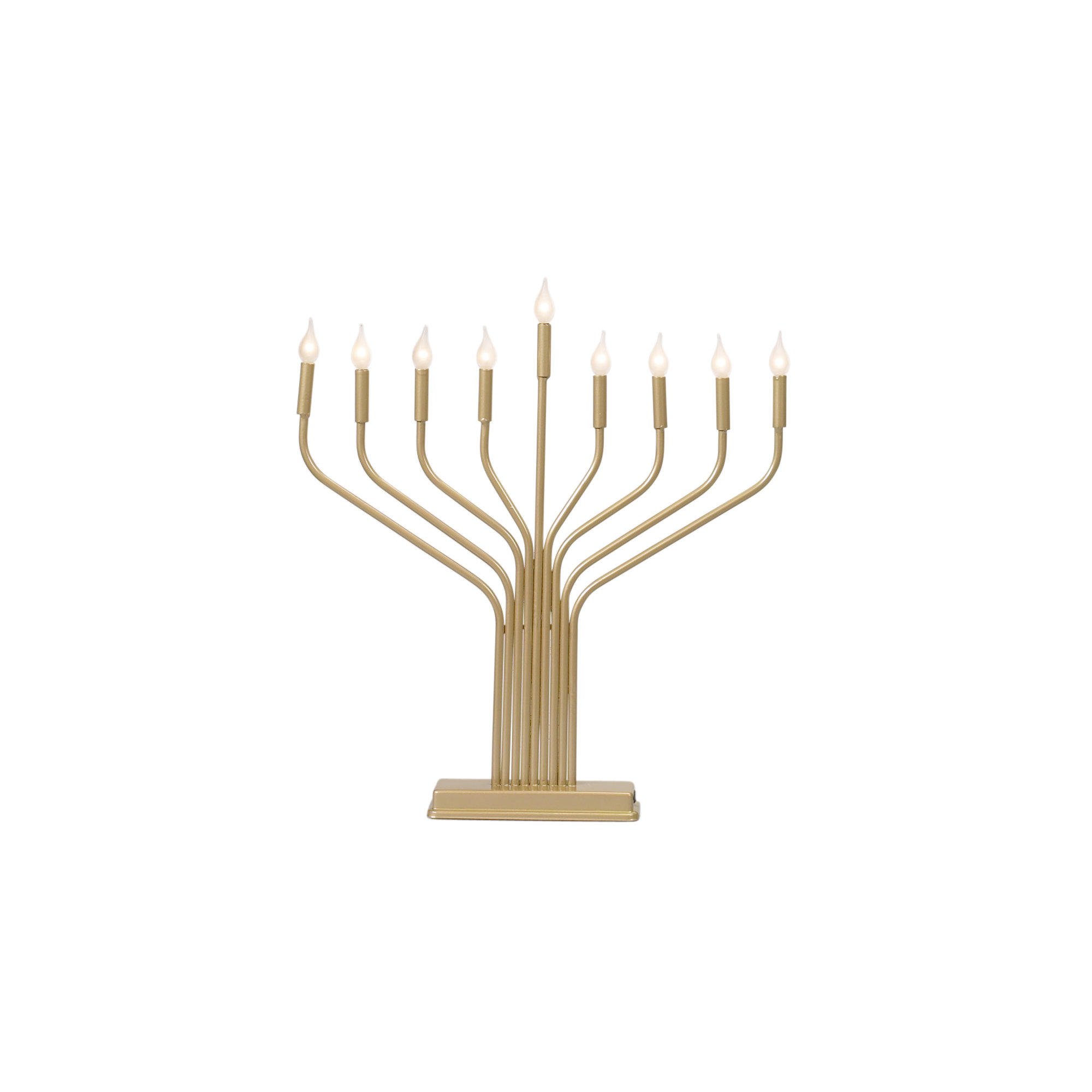Electric Menorah, 17.75" H x 16" W x 2.5" D, Gold