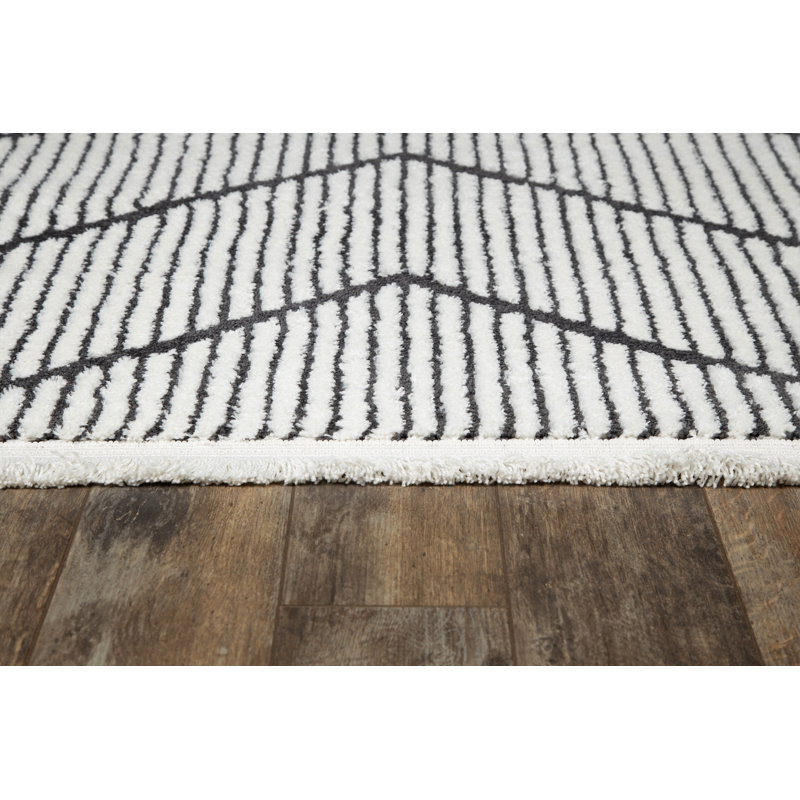 Tapis gris anthracite / ivoire Samille Southwestern, Rectangle 2 pi x 3 pi