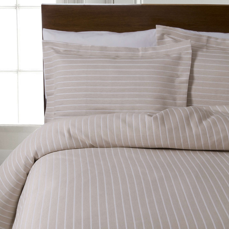 Imogene Striped Duvet Cover Set with Pillowcases Included, Double Duvet Cover + 2 Standard Pillowcases, Linen