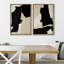 Noir et brun clair, coup de pinceau, collage, style minimaliste Mid-Century, grunge, abstrait géométrique, 2 pièces-98109518-98109520
