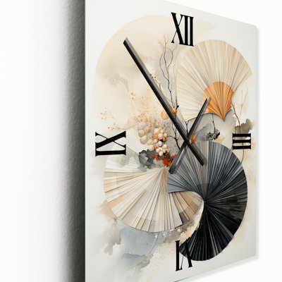 Asian Art Seashell Sumi V - Horloge murale asiatique
