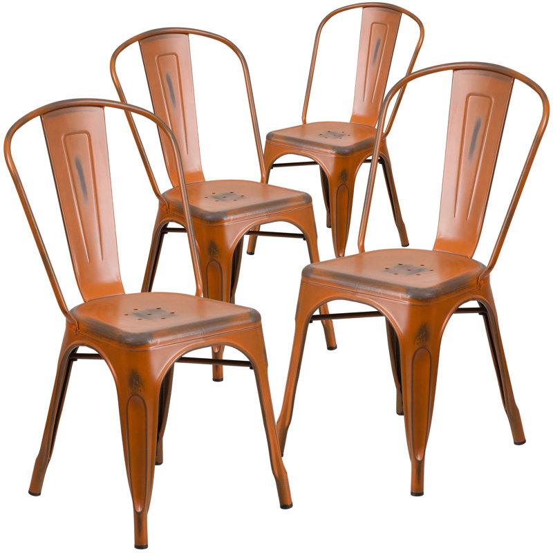 Chaise empilable Dickens, Orange vieilli