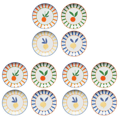Set of12 Appie Plates Citrus Burst