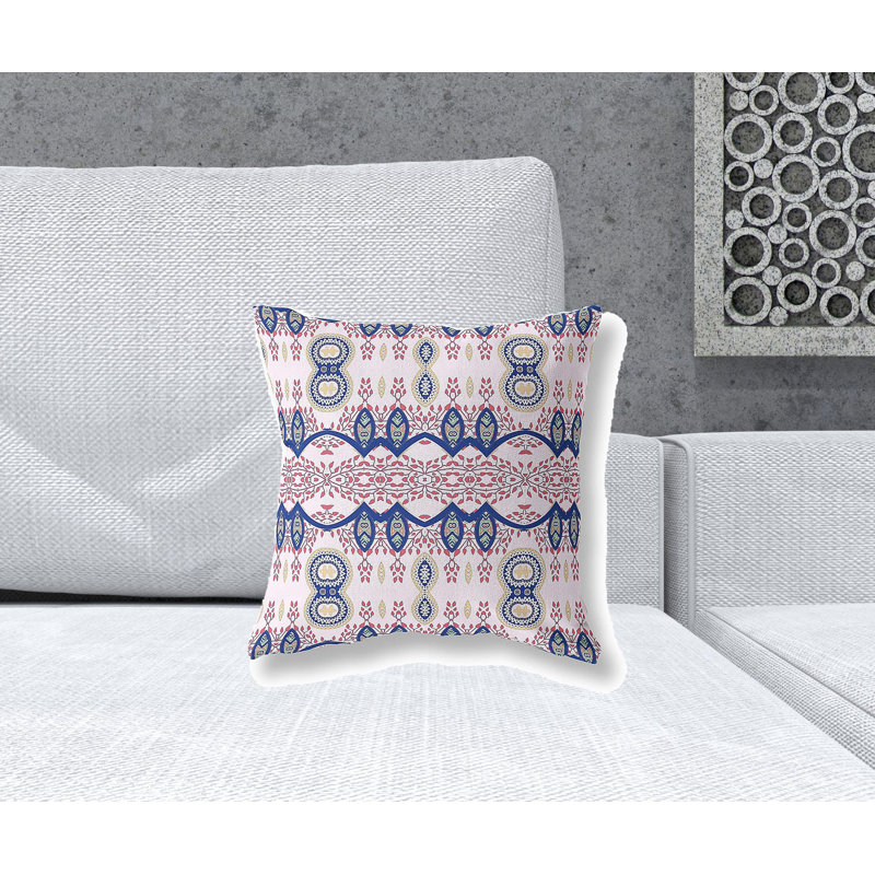 Coussin 18 po x 18 po, Carré, H 16 po x l 16 po, Motif floral noir / rose