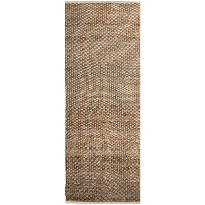 River Geometric Area Rug in Brown/White, Runner 2'7" x 13'1"